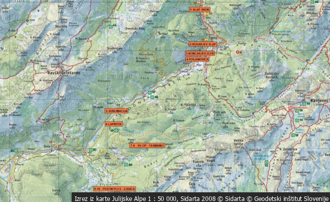 Zaledeneli slapovi - Srednja Trenta
